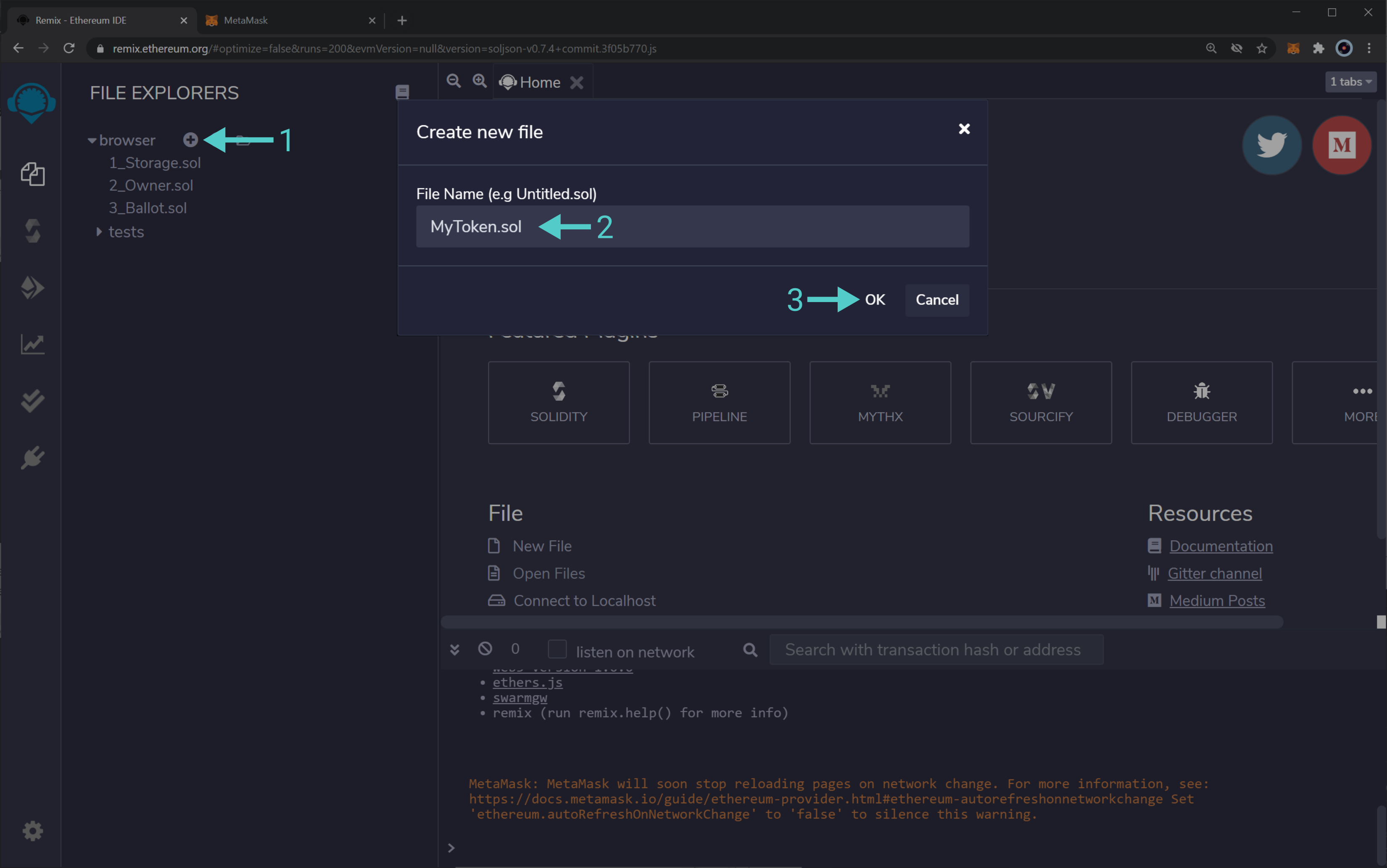 Create a new file for your Solidity contract